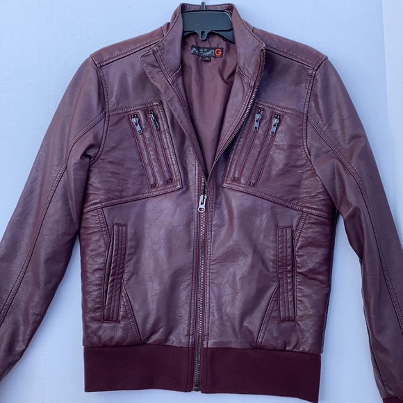 New G by GUESS Men's Mozo Faux-Leather Jacket - Picture 5 of 11